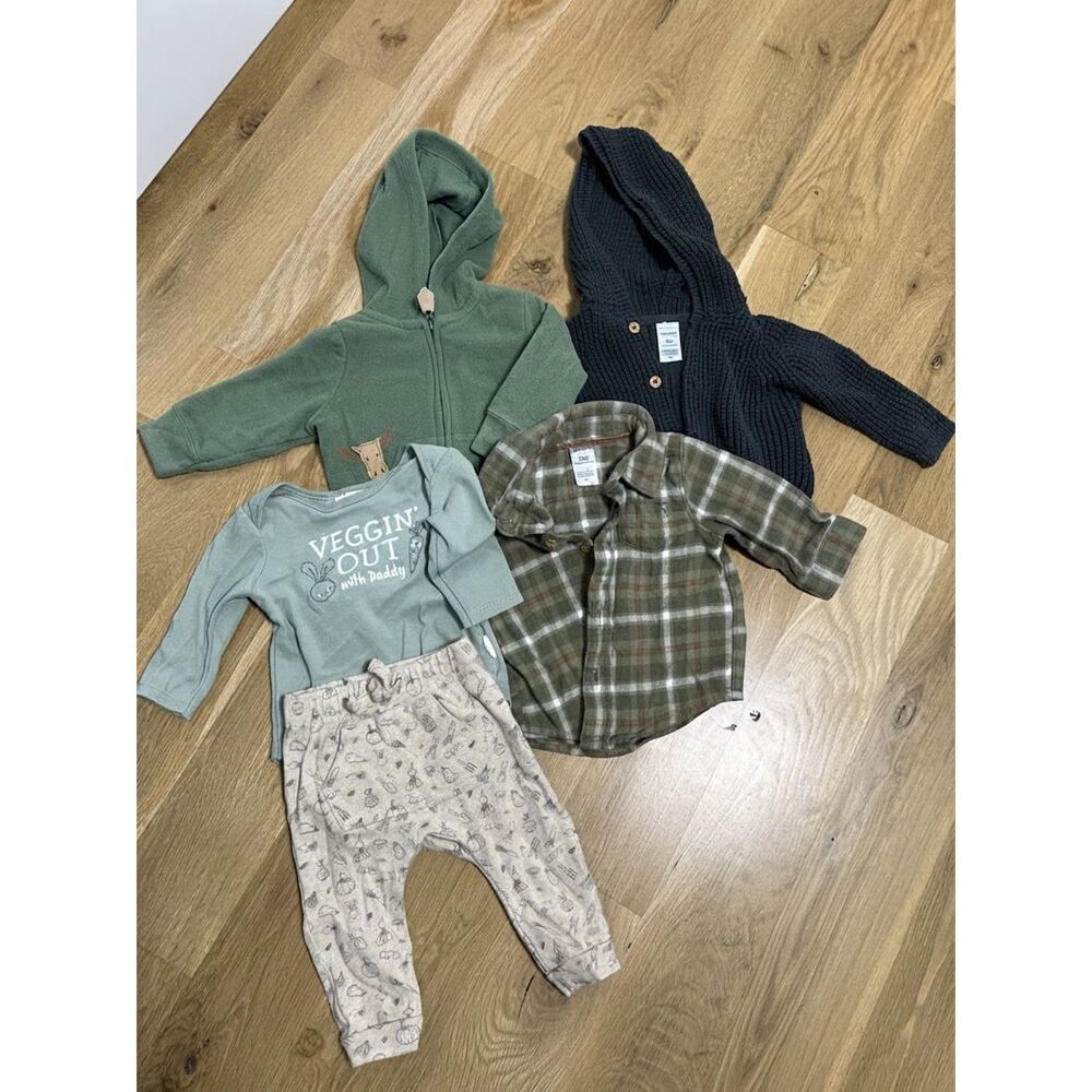 Carter's & Rabbit Bear Baby Boy Fall Bundle Set 5-Piece Size 3M